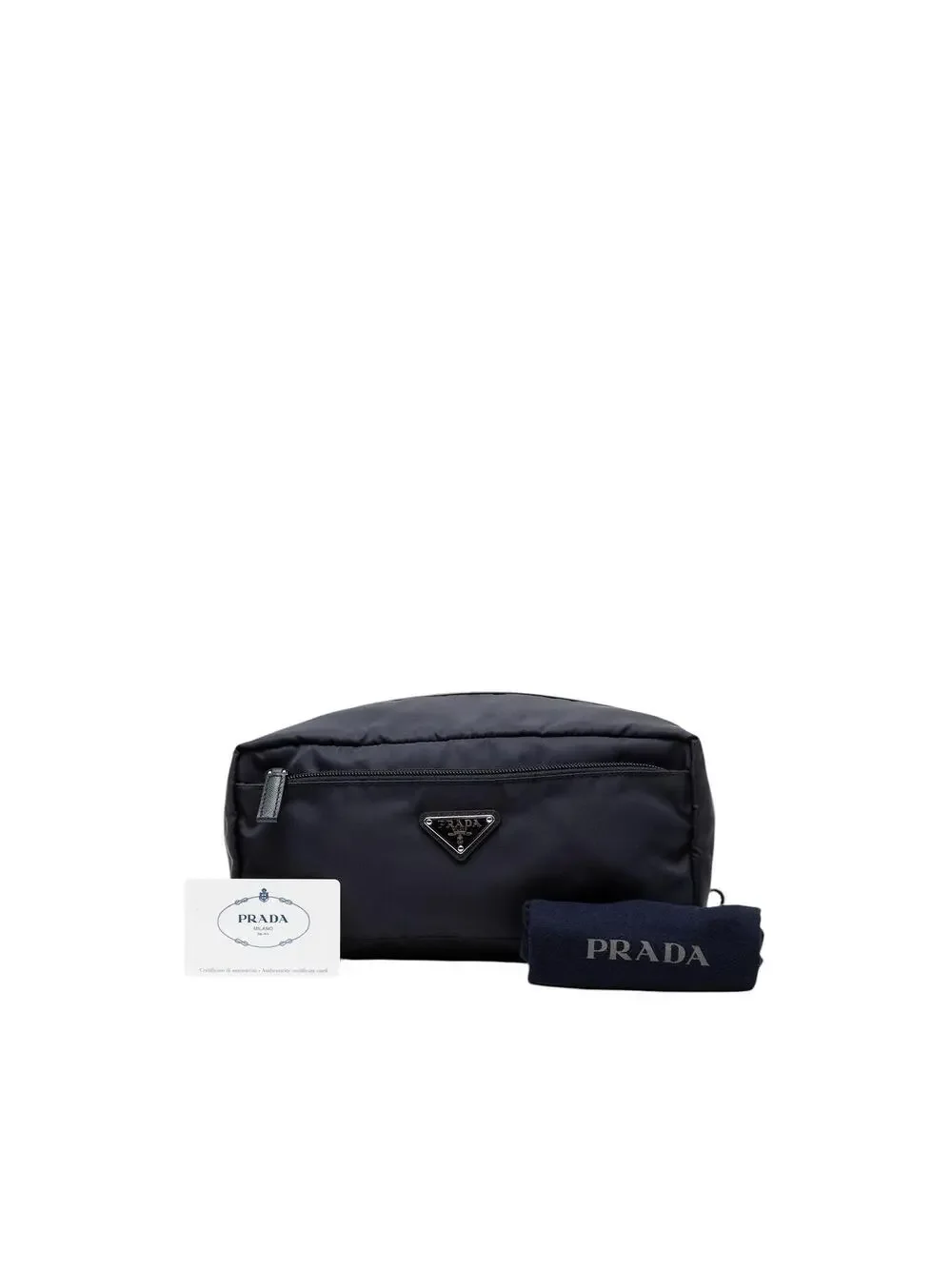 Prada Tessuto Pouch Pre-Loved Navy #340198P44B